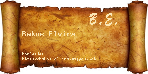 Bakos Elvira névjegykártya